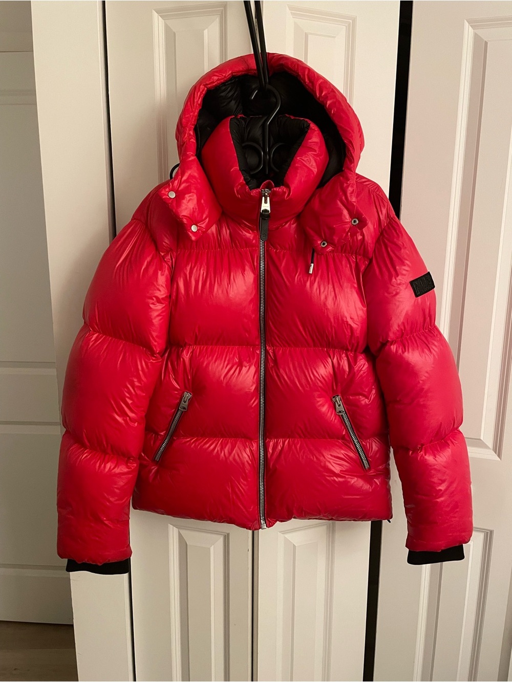 Mackage Kent women’s Red Puffer Jacket with Hood